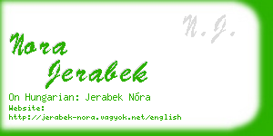 nora jerabek business card